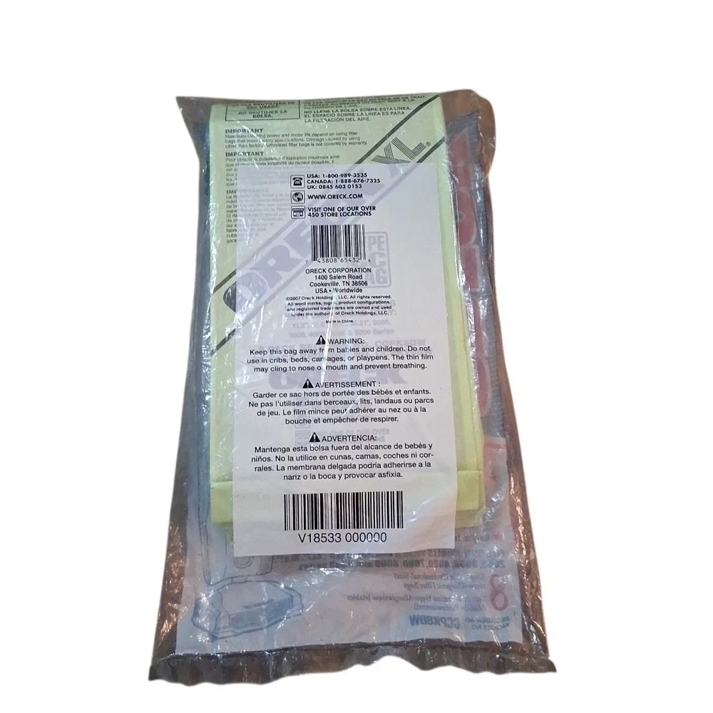 Oreck XL Type CC Vacuum Cleaner Filter Bags Easy To Install Pack of 8 CCPK8DW